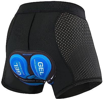 Msport Shorts de Cyclisme avec Rembourrage en Gel 3D – Respirants, Séchage Rapide et Confort Optimal - Bleu XXL