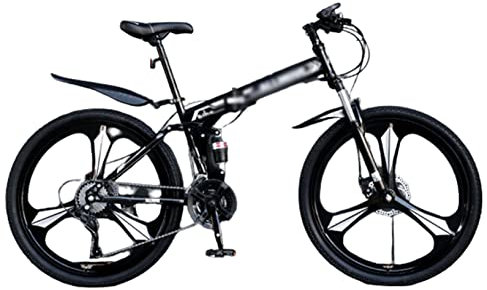 CASEGO Faltbares Mountain-Fahrrad mit hohem Kohlenstoffstahlrahmen, Dreimesser-Einrad, Cross-Country-Fahrrad mit Variabler Geschwindigkeit, geeignet für den täglichen Pendelverkehr (D 26inch)