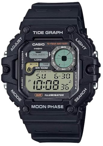Casio Sports - Orologio Da Polso Da Uomo Al Quarzo Sportivo Bracciale E Cassa In Resina Di Colore Nero Quadrante Digitale Nero - WS-1700H-1A