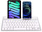 Wireless Bluetooth Keyboard with Tablet/Phone Holder, Ultra-Slim Portable Rechargeable Silent QWERTY Keyboard, 78 Keys, Support Switching Between 2 Devices for Laptop Tablets Smartphones(Silver）