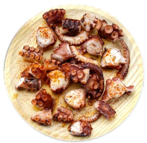 CHEFZOCO Plato para pulpo, Plato de madera para pulpo, Plato pulpeiro, Plato de servir pulpo, Tabla para pulpo, Plato Gallego Pulpo, Certificado alimenticio, Fabricado en Galicia, Madera Pino, 16 cm