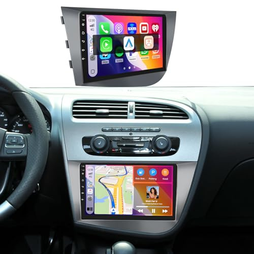 Inefala 2+64GB Autoradio Android 15 para Seat Leon MK2 2005-2012 | Pantalla Táctil de 9, CarPlay, Android Auto, GPS, WiFi, FM/RDS, BT, SWC, USB, Cámara Trasera, MIC