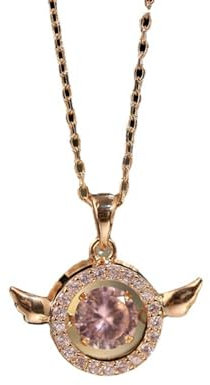 Kettenanhänger Gold Zirkonia, Damen Kette Anhänger Winkelflügel 925 Sterling Silber Schmuck für Geburtstag