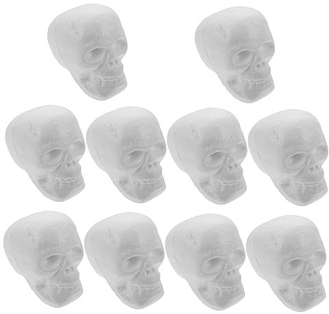 VILLFUL 10 Stück Halloween Dekoration Geisterkopf Bastelmaterial Weißer Embryo Schaumstoff Malen Bauen Party Bastelset