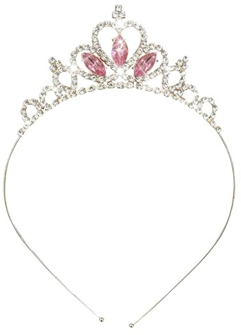 MUNSKT Lot de 1 Diadèmes en Cristal pour Filles Avec Strass, Princess Crown Tiara - Accessoires pour Cheveux - pour Femme et Fille (Couleur Rose)