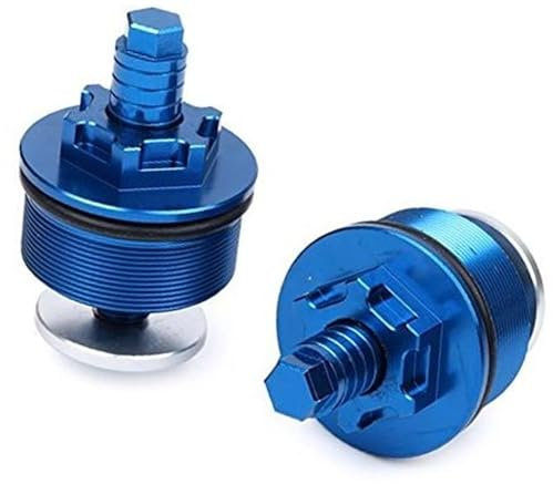 JOVERI 41 mm Vorderradgabel-Stoßdämpfer-Einstellschrauben-Kappenabdeckung Blau CNC for Motorradmodell CB400 Schützende Vorderradgabelabdeckung