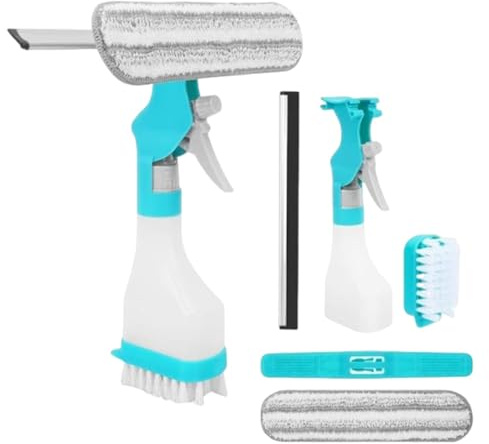 Window Cleaning Squeegee | Ergonomic Window Cleaning Kit with Spray Bottle,Shower Door Washing Tool, Water Stain Removal Accessories for Home, Bathroom