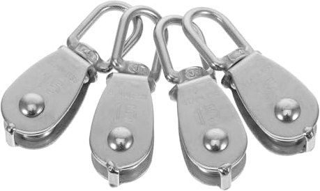 Cabilock 4stücke Teiliges Edelstahl-einzelflaschenzug-system Hochleistungs-drahtseil-flaschenzug Für Lagerbau Und Industrie Mit Drehbarem Hakendesign Für Flexible Hebearbeiten Robust Und
