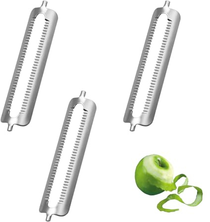 3 Stück Ersatzklingen für Universal Sparschäler – Kompatibel mit gängigen Gemüseschälern & Kartoffelschälern – Edelstahlklingen für Spargelschäler, Gurkenschäler, Pendelschäler & Schälmesser