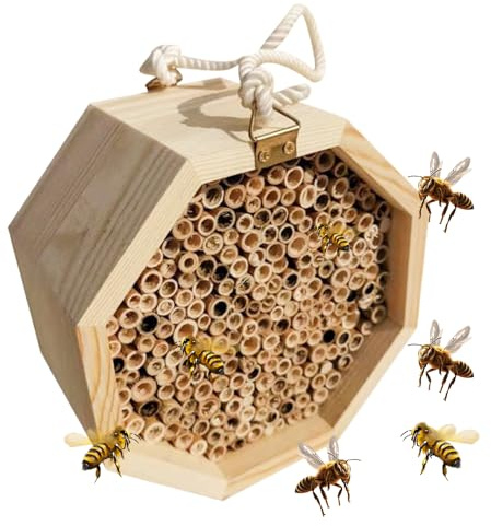 Bienenhotel aus Holz, Bienenhotel | Bienenstock aus Holz - Schmetterlingshaus, Wespenlebensraum, bestäubender Palast, erhöht die Produktivität in Ihrem Garten
