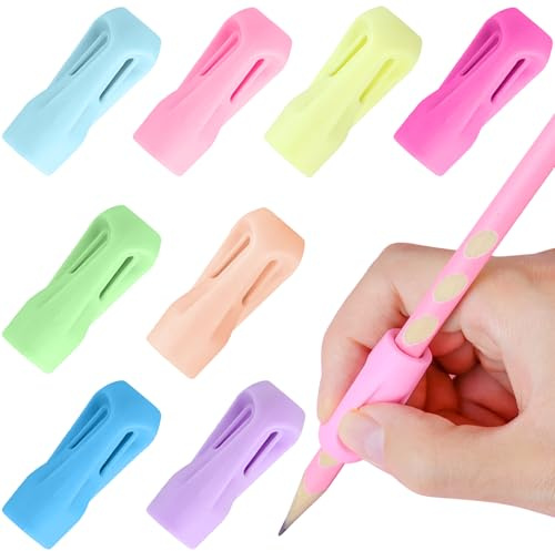 Tumurup Lot de Guide Doigts Ecriture Enfant - Grip Crayon Convient aux Stylos Fins - Silicone Aide Ecriture Enfant - Ergonomique Aide Crayon - Pour Droitier Gaucher, Cadeau de Rentrée Scolaire
