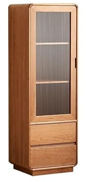 NEBE Cantinetta Vino Mobile da Deposito in Legno di Ciliegio Massello per Casa, Vetrina Decorativa Terra per Soggiorno, Camera Ufficio Mobile Bar