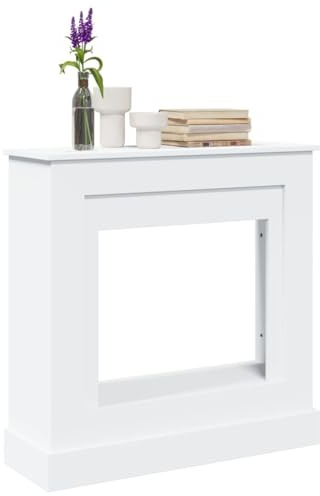 INLIFE Kaminumrandung Weiß 90x30x90 cm Holzwerkstoff,Heim & Garten,Zubehör für Kamine & Holzöfen,Weiß,20.5 KG,854589
