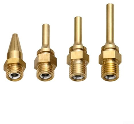 FACULX 4 Pieces Hot Glue Nozzles, Interchangeable Copper Nozzle, Assortment Glue, Long Fine Nozzle Tip Replacement Kit