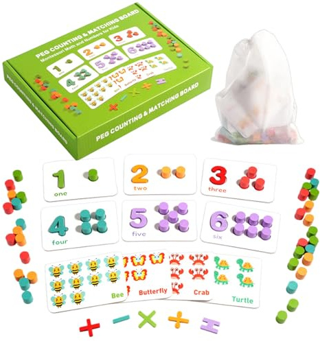 Tablero De Conteo con Clavijas para Niños | Juguete Educativo De Madera - Juguetes para Contar - para Niños Y Niñas De Edad Preescolar Kindergarten Educación En El Hogar Y Aula