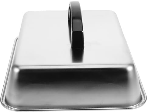 OSALADI Rechteckige Grillabdeckung aus Metall Käse und Schmelzkuppel für Grillplatten Hitzebeständig und Ölabweisend 26X20X5cm für Westliche Küche und Grillzubehör