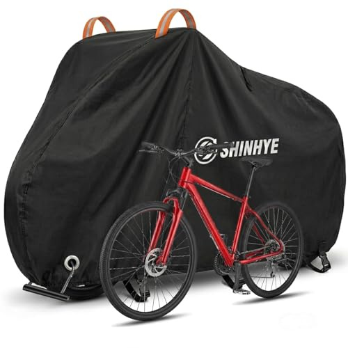 Bike Covers for Outside Storage - 600D Bicycle Cover Waterproof Outdoor with Lock Holes 200×70×110cm Heavy Duty Rain Sun UV Dust Cover for Mountain/Road/Bike Accessories