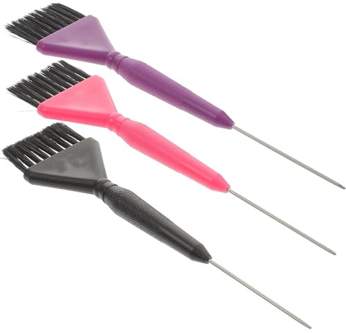 Ensemble de Pinceaux de Coloration Capillaire 3 Pièces Noir en Pc | Application Uniforme Teinture, Prise Confortable, Outils pour Salon de Coiffure et Usage Personnel