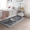 HLZDH Alfombra de imitación de Piel de Cordero Lujosa Suave Lana Artificial Alfombra para salón Dormitorio baño sofá Silla cojín (150 X 50 CM, Rectangular Gris)