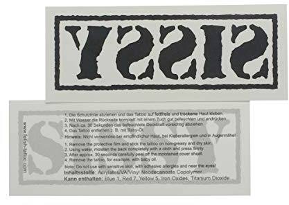 5 x Black Big Stemp Sissy Tattoo Lettering - Sexy Kinky Tattoo (5)