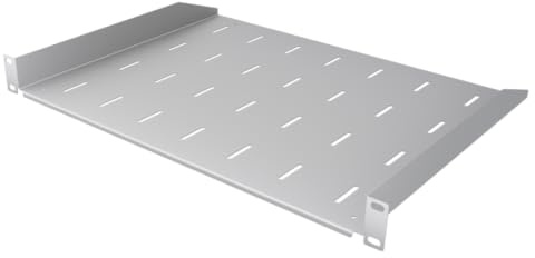 Stalflex 19 Zoll Fachboden 1HE - Server Rack für Netzwerkschrank und Serverschrank - Traglast 25 kg - Befestigung Hinten - Variable Tiefe - 19 Zoll Rack Zubehör