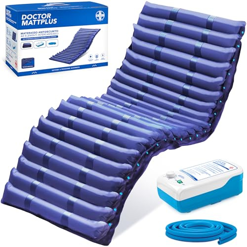 AIESI® Materasso Antidecubito ad elementi intercambiabili con compressore regolabile a ciclo alternato DOCTOR MATTPLUS, 22 elementi, Portata 150 Kg, Silenzioso, Garanzia Italia 24 mesi