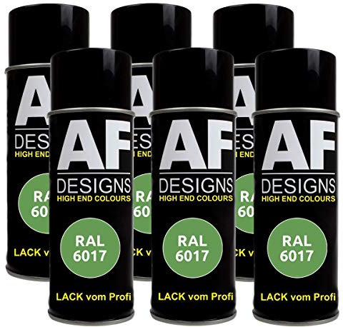 Alex Flittner Designs 6X Ral Pintura en Espray Pintura Coche Laca Colorida Lata de Aerosol RAL6017 Maigruen Mate