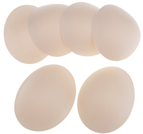 DYNWAVE 3 Pairs Women Oval Bra Pad Inserts Sponge for Swimsuits Bathing Suit Beige