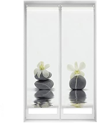 Blindecor Easy Verdunkelungsrollo ohne Bohren Bedruckt, Verdunkelungsrollo Digitaldruck, Orchidea, 45 x 150 cm (Breite x Höhe), Stoffgröße 42 x 145 cm, 2 Stück