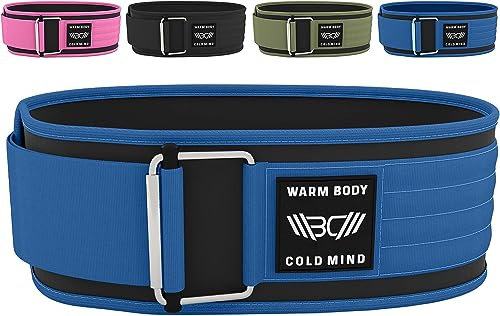 WARM BODY COLD MIND Premium Gewichthebergürtel aus Hochwertiger Nylon für Krafttraining - Gym Gürtel für Gewichtheben, Cross Training, Bodybuilding, Fitness (Marine, XXL (mehr als 101))