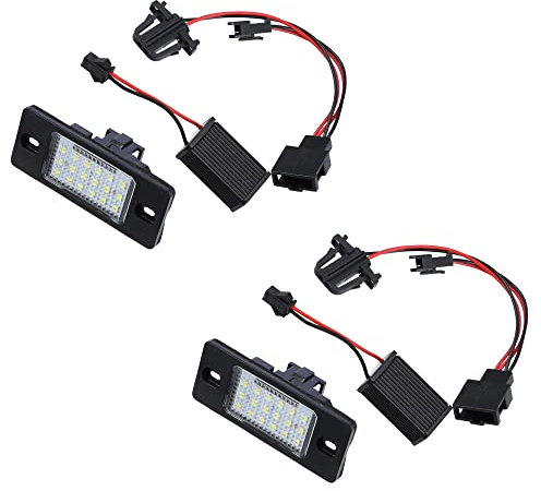 X AUTOHAUX 2pcs LED License Plate Light Lamp Assembly for VW Touareg White