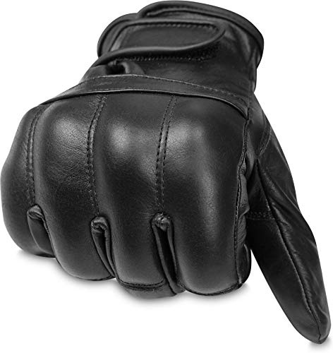 normani Winter Quarzsandhandschuh aus echtem Leder mit Fleece-Futter Warm Defender Schwarz L