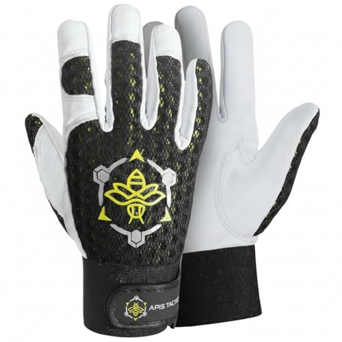 Apis Tactical Premium Goatskin Beekeeping Gloves with Ventilated Mesh Back – Flexible Sting-Resistant Protection, High-Dexterity Bee Gloves for Hive Inspections & Honey Harvest - (XL)