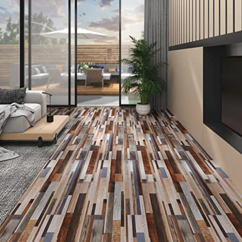 ZEYUAN PVC-Laminat-Dielen 4,46 m² 3 mm Selbstklebend, Fliesenfolie, Laminatboden, Küchenrückwand Folie, Bodenbelag Selbstklebend, Wandverkleidung, Deckenpaneele, Mehrfarbig