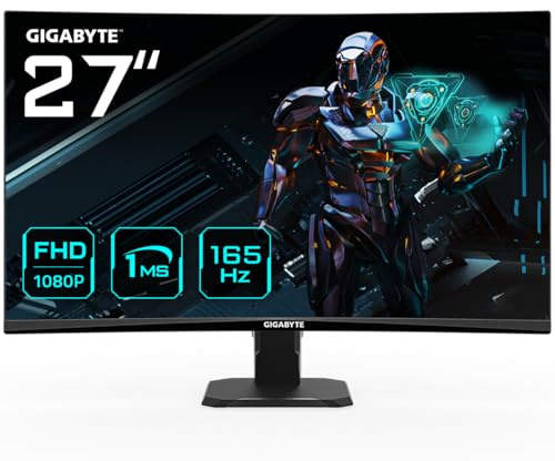 Gigabyte GS27F 27 FHD Gaming Monitor - 1920 x 1080, 165Hz, 1ms, 300 cd/m², FreeSync Premium, HDR Ready, HDMI 2.0, DisplayPort 1.4