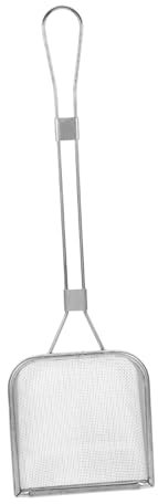 Luxshiny 304 Stainless Steel Square Oil Slag Filter Fine Mesh Fryer Scoop with Long Handle for Skimming Cooking Frying Grease Gravy and Foam 43X13X4Cm