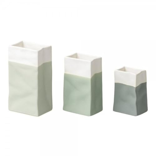 Räder 3er Set Porzellantüten 'Mint' Papieroptik Blumenvasen Design