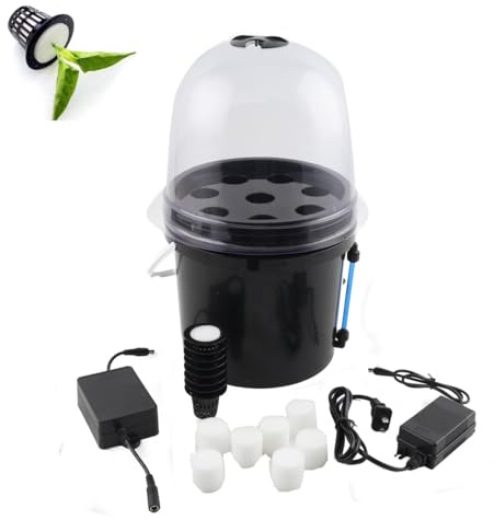 Lfhelper Hydroponics Seedling Cloning System Kit Fog Seedling Box 8 Holes 5L Soilless Hydroponic Equipment Seedling Cultivation, Aeroponic Propagation Kit Hydroponics Planting Growing Kit