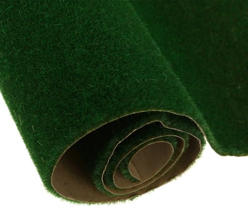 QUARKZMAN 5pz Tappeto Erboso Artificiale Modello 14 x 20(35cm x 50cm) Verde Scuro Tappeto Erboso Finto Realistico per Modello Decorazione Prato Giardino