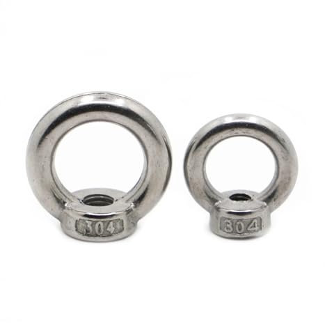 HEXHUASR M3 M4 M5 M6 M8 M10 M12 DIN582 Ringmutter Edelstahl Marine Heberingmutter Ringmutter Schlaufenloch for Heben von Kabelseilen (Size : M3 1pc)