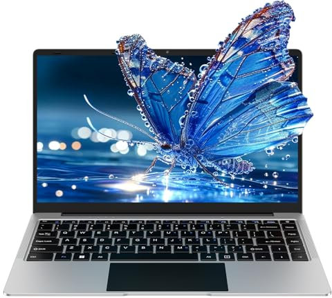 Ordinateur PC Portable 14 Pouces Win11 Celeron N4020 8+256Go SSD Support 1 to SSD Expansible 2.4G+5G Double WiFi Bluetooth 4.2 HDMI 1920 x 1080p Souris Sans Fil & Membrane de Clavier AZERTY - Argent-1