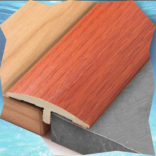QSPNVFB Vinyl T-Profil Bodenübergangsstreifen, Breit 4cm Bodenlücken Abdeckleiste, PVC Trennstreifen Für Boden Türschwelle, Rollstuhl Reducer(Red Brown)