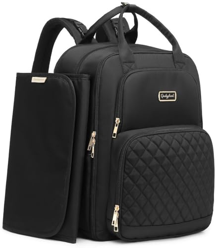 Qualyphant Wickeltaschen-Rucksack – erweiterbar, 35 l, extra große Wickeltaschen für 2 Kinder, Zwillinge, gesteppte Baby-Wickelrucksäcke