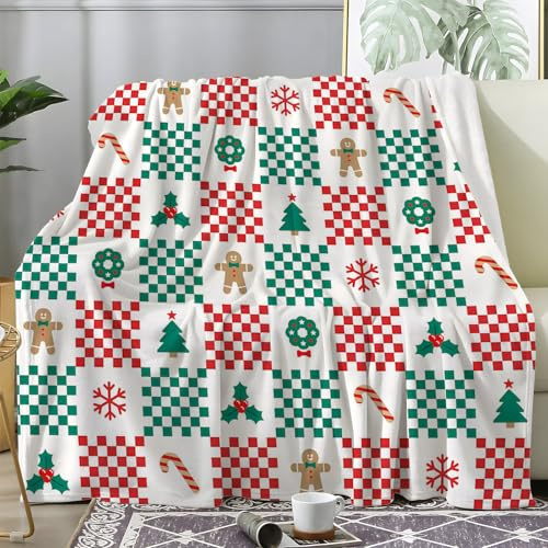 Plaid Noel, Couverture Polaire Patchwork, Plaid Polaire Cadeau de Bonbons, Couverture Douce et Chaude en Flanelle, Plaid Canapé ou Couverture Lit 2 Personnes, 230x270 cm - Y-891