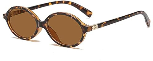 LJCZKA Occhiali da Sole Ovali di Design alla Moda Donna Aesthetic Piccoli Occhiali da Sole Rotondi per Donna Uomo
