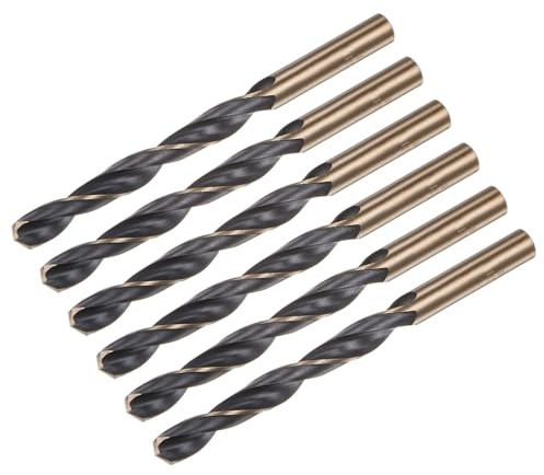QUARKZMAN Spiralbohrer 10 mm, Metallbohrer set Länge 133 mm, Gold Titanium & Schwarz Nitride beschichtetes bohrer HSS6542 mit 10 mm Geradem Schaft für Edelstahl Metall Holz, 6 Stück