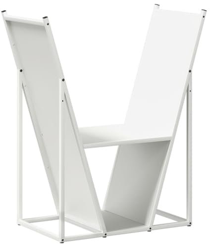 vidaXL Vedställ vit 69,5x35x81 cm kallvalsat stål, öppen spis vedhållare, stockhållare, stockstativ, inomhus vedförvaring, vedställ, stockställ