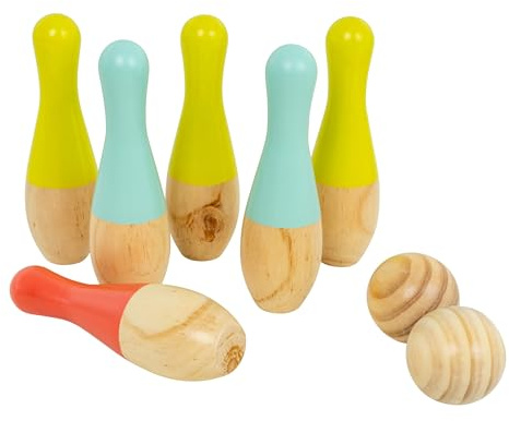 TP Toys Jeu de Quilles en Bois FSC® – Dès 3 Ans – Jeu d’Adresse Extérieur pour Enfants et Famille – Activité Ludique en Plein Air – Parfait pour Jardin et Moments Convivial