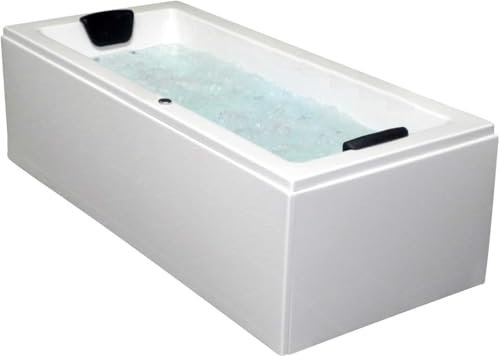 Supply24 since 2004 Whirlpool Badewanne Venedig – Made in Germany – Eckmontage (200x90 cm) – 6 Massagedüsen & Steuerknopf – ohne Armaturen – Spa Wanne für 2 Personen – Wellness Whirlpool für Zuhause