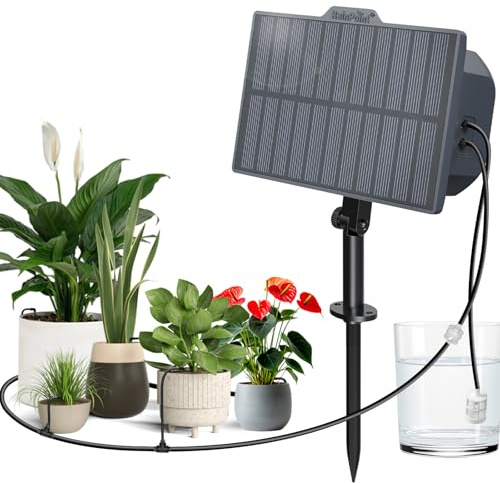 RAINPOINT Solar Bewässerungssystem, Tropfbewässerungsset für bis zu 10 Topfpflanzen